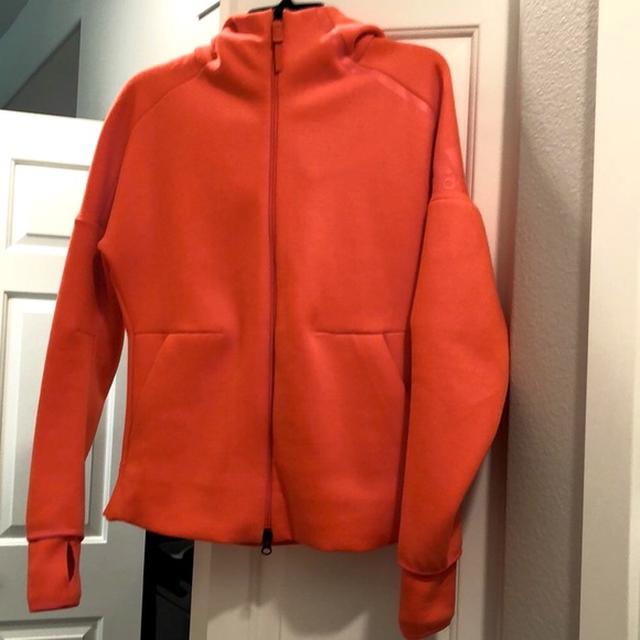 Adidas Z.N.E. Cotton Blend Orange Hoodie SZ SM - Picture 5 of 14